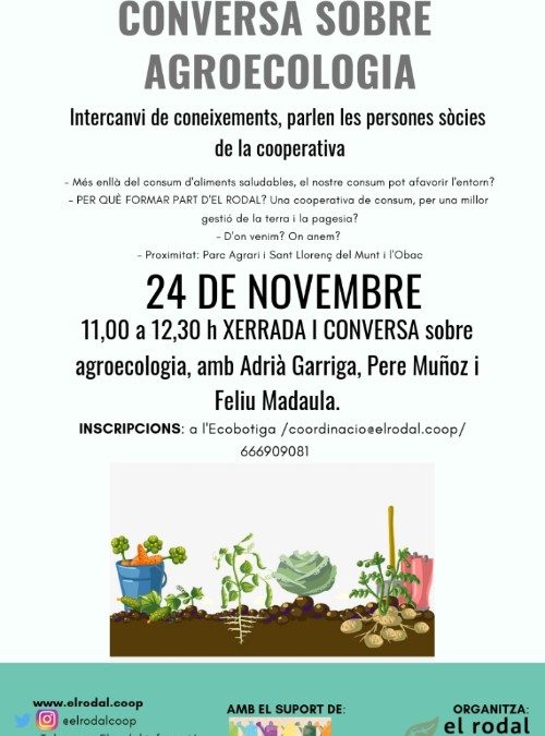 Conversa sobre agroecologia el 24 de novembre